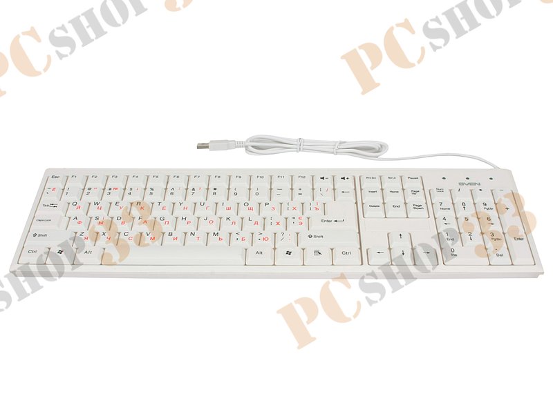 Клавиатура Sven Standard 303, 104+2кн., белый (USB)
