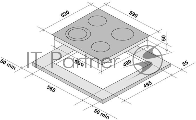 Варочная электрическая панель Krona ORSA 60 BL/S