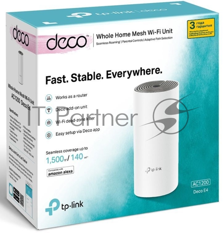 Система Mesh Wi-Fi System AC1200 Whole-Home, Qualcomm CPU, 867Mbps at 5GHz+300Mbps at 2.4GHz, 2 10/100Mbps Ports, 2 internal antennas, MU-MIMO, Beamforming, Parental Controls, Quality of Service, Reporting, Access Point Mode, IPv6 Ready