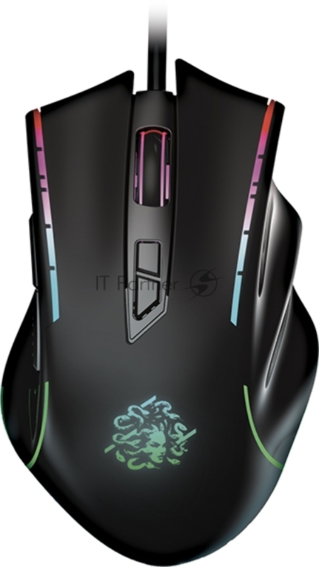 Игр. Мышь Qumo Medusa M81, проводная, оптическая, 7 кнопок, прогр., подсветка 4 цвета 1200/1600/2400/3200 dpi