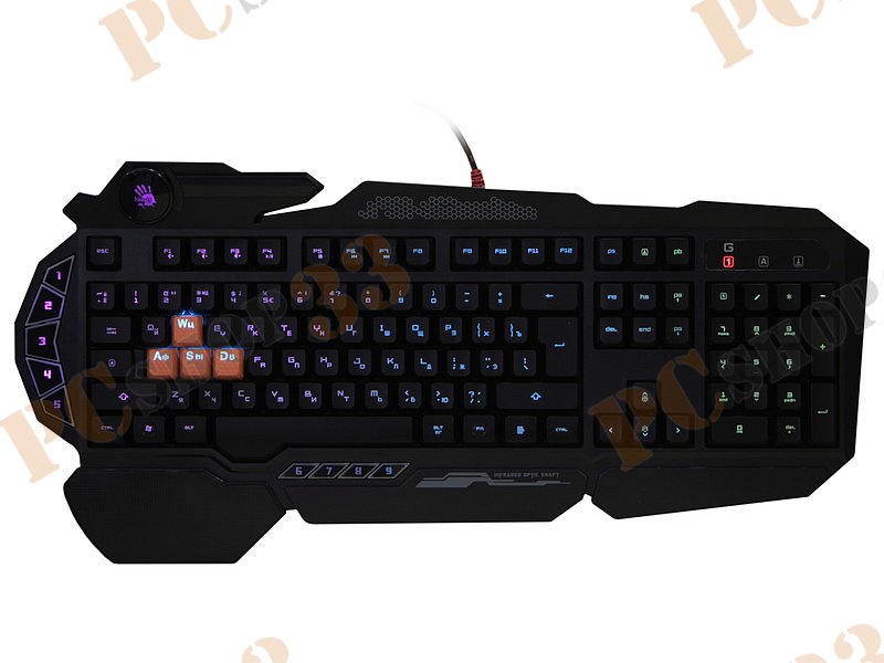 Клавиатура A4Tech Bloody B314, 103+10кн., подсветка, водостойкая, черный (USB)