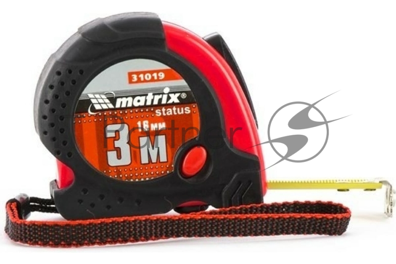 Рулетка MATRIX 31019 status magnet fixation 3 мх16мм обрезиненный корпус зацеп с магнитом
