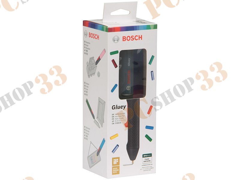 Клеевой пистолет Bosch Gluey 06032A2101, аккум. (2x1.2В AA, 150град., 7мм) + 20 стержней
