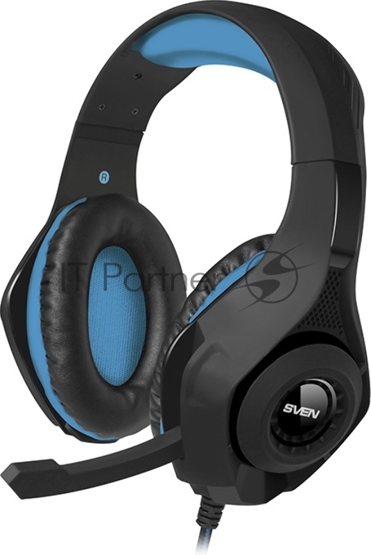 Гарнитура SVEN AP-G887MV, черный-синий 2.2 m, 3.5 jack
