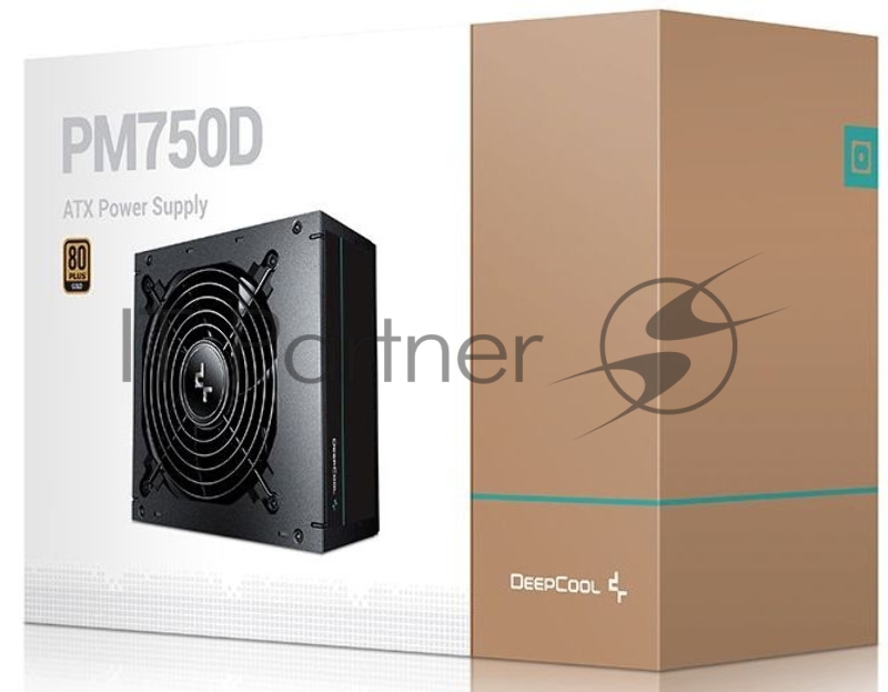 Блок питания Deepcool PM750D (R-PM750D-FA0B-EU), 750 Вт, ATX12V 2.4, активный PFC, вентилятор 120x120 мм, cертификат 80 PLUS Gold