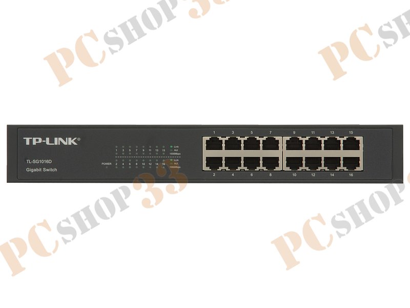 Коммутатор 1U 19 RM TP-Link TL-SG1016D 16 портов 1Гбит/сек.