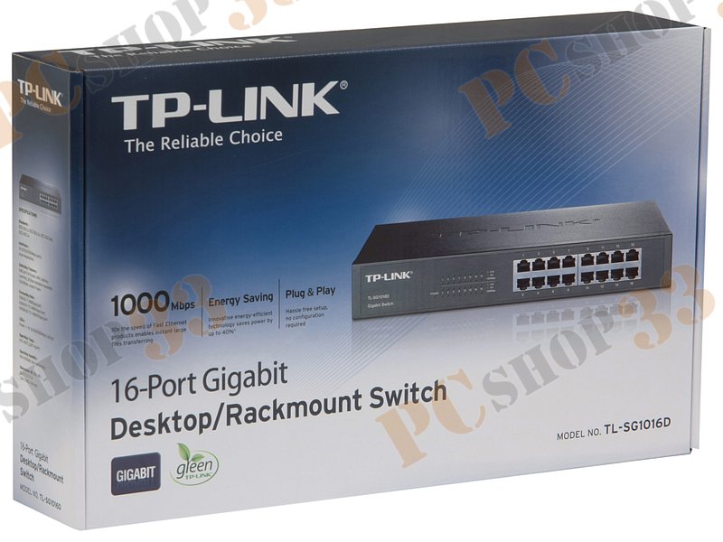 Коммутатор 1U 19 RM TP-Link TL-SG1016D 16 портов 1Гбит/сек.