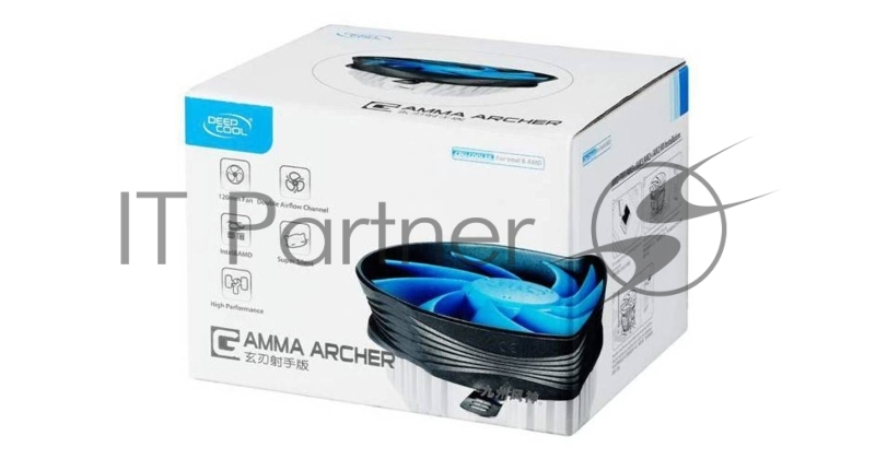 Кулер для процессора DEEPCOOL Gamma Archer (DP-MCAL-GA) (3pin, AMD/Intel, 26.1дБ, 1600об/мин, Al)