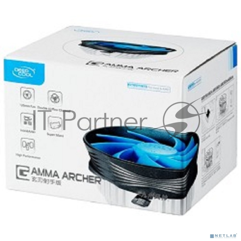 Кулер для процессора DEEPCOOL Gamma Archer (DP-MCAL-GA) (3pin, AMD/Intel, 26.1дБ, 1600об/мин, Al)