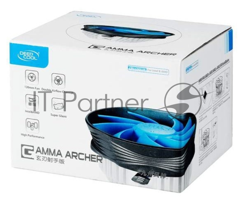 Кулер для процессора DEEPCOOL Gamma Archer (DP-MCAL-GA) (3pin, AMD/Intel, 26.1дБ, 1600об/мин, Al)