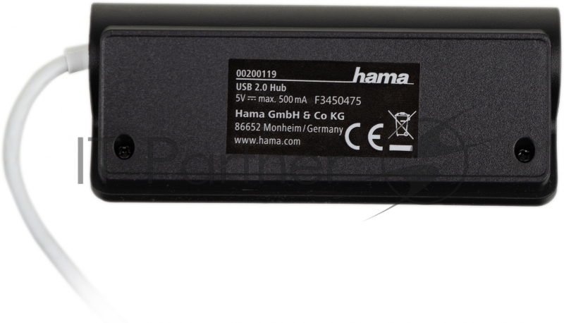 Разветвитель USB 2.0 Hama H- 200119 4порт. серый (00200119)