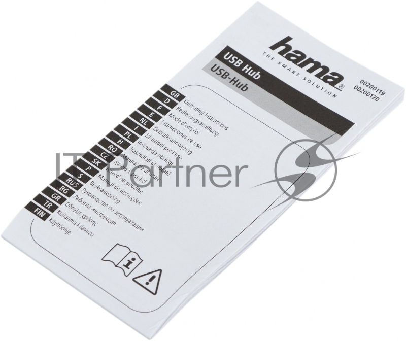 Разветвитель USB 2.0 Hama H- 200119 4порт. серый (00200119)