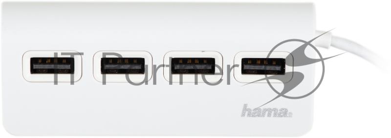 Разветвитель USB 2.0 Hama H-200120 4порт. белый (00200120)