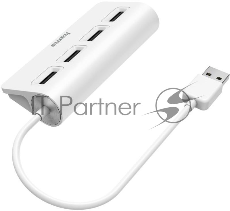 Разветвитель USB 2.0 Hama H-200120 4порт. белый (00200120)