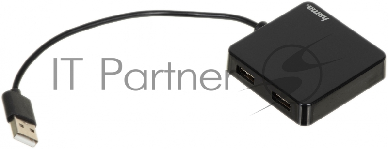 Разветвитель USB 2.0 Hama H-200121 4порт. черный (00200121)