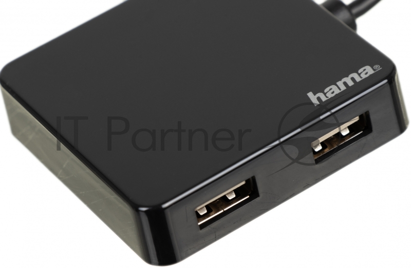 Разветвитель USB 2.0 Hama H-200121 4порт. черный (00200121)