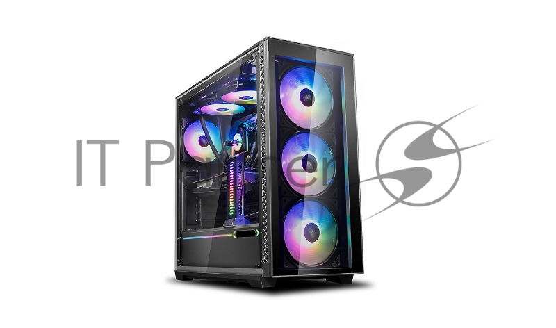Корпус DeepCool Matrexx 70 ADD-RGB 3F DP-ATX-MATREXX70-BKG0P-3F, Mid Tower, блок питания отсутствует, ATX/micro-ATX/eATX/mini-ITX, 4 вентилятора, 1xUSB 2.0, 2xUSB 3.0, цвет черный