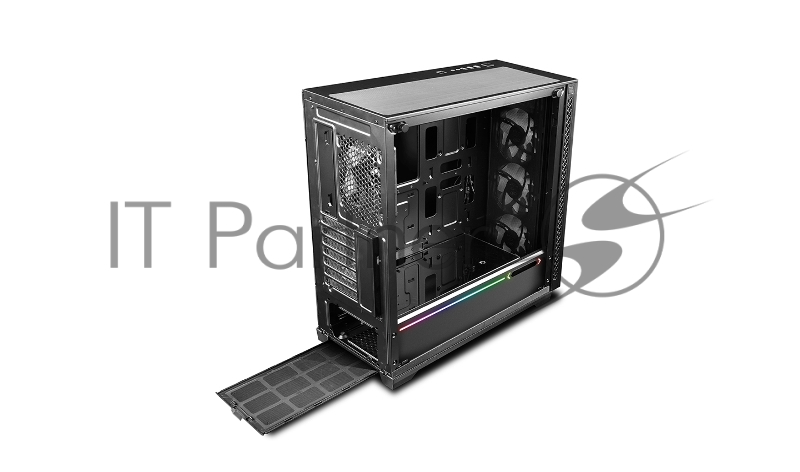 Корпус DeepCool Matrexx 70 ADD-RGB 3F DP-ATX-MATREXX70-BKG0P-3F, Mid Tower, блок питания отсутствует, ATX/micro-ATX/eATX/mini-ITX, 4 вентилятора, 1xUSB 2.0, 2xUSB 3.0, цвет черный