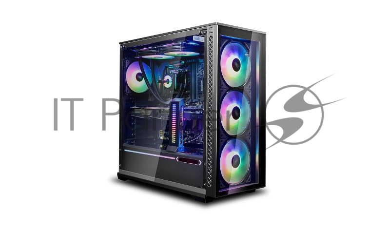Корпус DeepCool Matrexx 70 ADD-RGB 3F DP-ATX-MATREXX70-BKG0P-3F, Mid Tower, блок питания отсутствует, ATX/micro-ATX/eATX/mini-ITX, 4 вентилятора, 1xUSB 2.0, 2xUSB 3.0, цвет черный