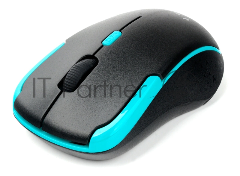 Мышь беспров. Gembird MUSW-410, 2.4ГГц, 3 кнопки + колесо кнопка,1600DPI чёрно-бирюзовый