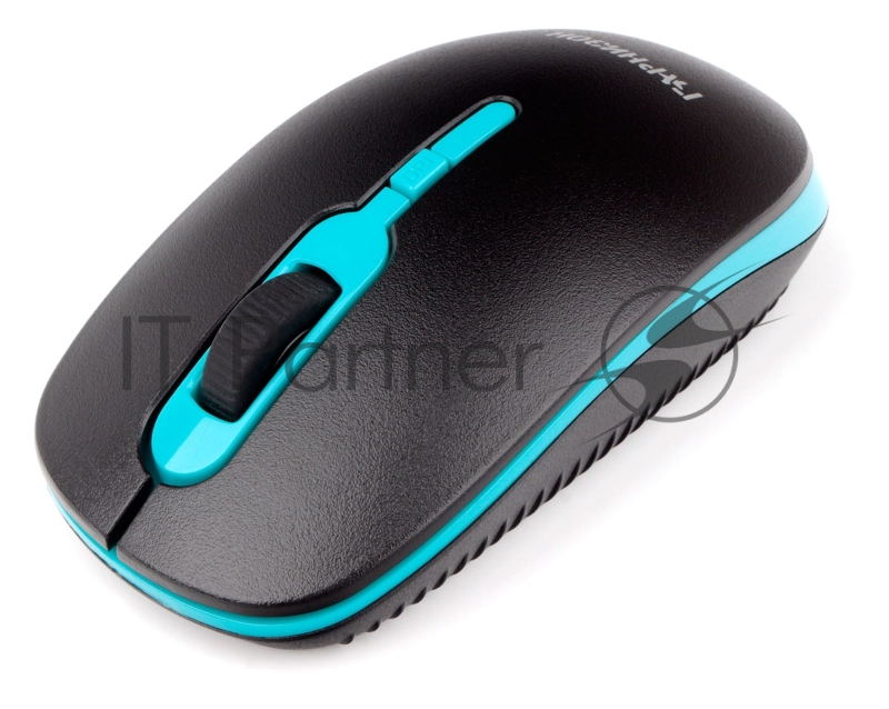Мышь беспроводная Гарнизон GMW-460-1, черно-бирюзовый, 1000 DPI, 2 кн.+ колесо-кнопка