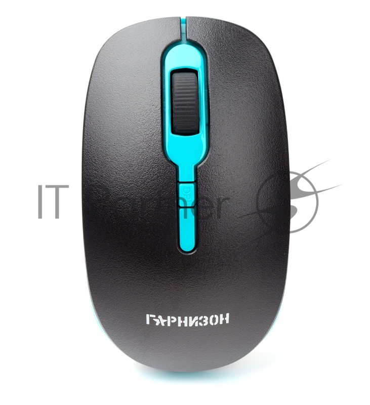 Мышь беспроводная Гарнизон GMW-460-1, черно-бирюзовый, 1000 DPI, 2 кн.+ колесо-кнопка