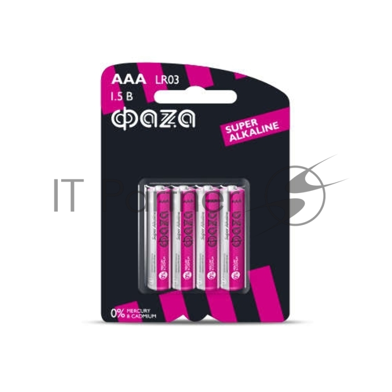 Элемент питания алкалиновый LR03 Super Alkaline BL-4 (уп.4шт) ФАZА 4895205000254