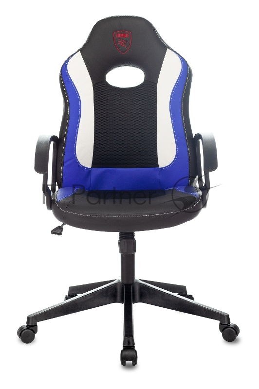 Кресло игровое Zombie 11 черный/синий текстиль/эко.кожа крестовина пластик