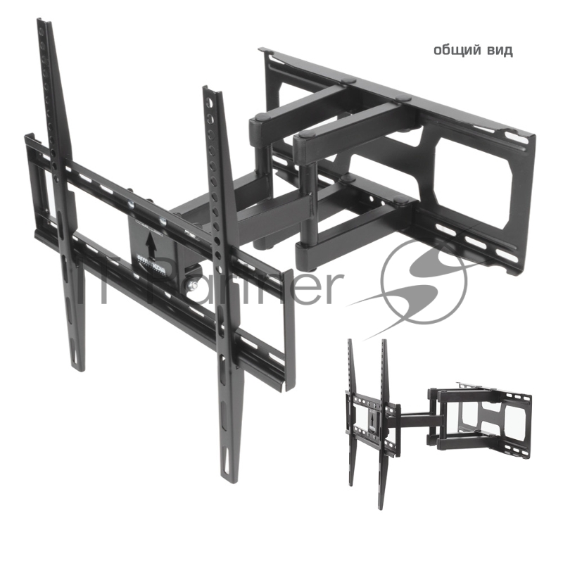 Кронштейн для телевизора Kromax COBRA-51 черный 32-60 макс.30кг настенный поворотно-выдвижной и наклонный