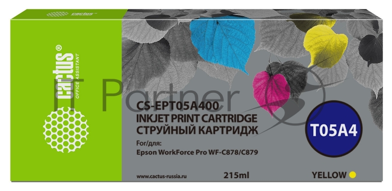 Картридж струйный Cactus CS-EPT05A400 желтый (215мл) для Epson WorkForce Pro WF-C878/C879