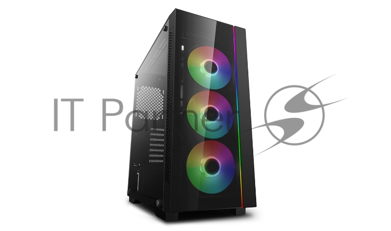 Корпус DeepCool MATREXX 55 V3 ADD-RGB 3F Black (DP-ATX-MATREXX55V3-AR-3F), E-ATX, ATX, mATX, Mini-ITX, Midi-Tower, без БП, с окном, подсветка, 2xUSB 2.0, USB 3.0, Audio