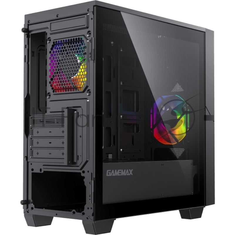 GameMax Корпус Cyclops BG без БП (Midi Tower, ATX, Черно-серый., 1*USB2.0 + 1*USB3.0, 2*120мм)