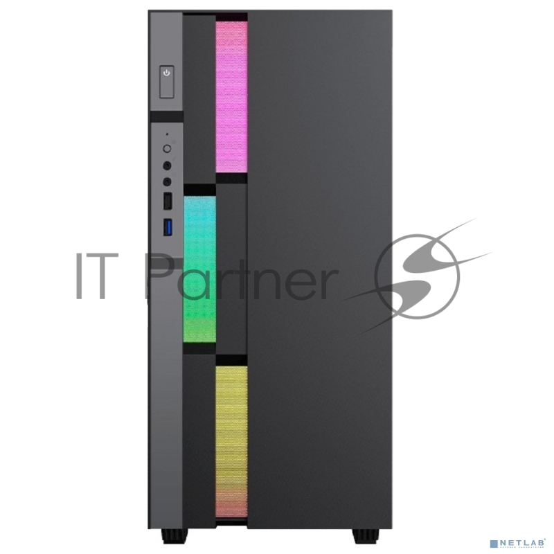 GameMax Корпус Brufen C3 BG без БП, MidiT, ATX, Корич.,черно/серый Зак. стекл., USB 3.0, 1*120 1*140мм вент.