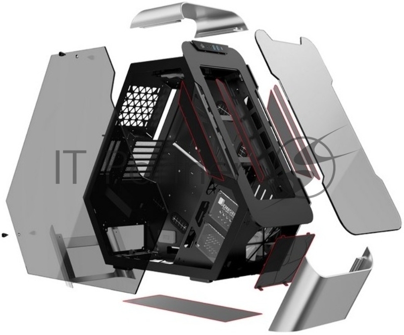 Корпус JONSBO TR03-G без БП, боковая панель из закаленного стекла, mini-ITX, micro-ATX, ATX, серебристый