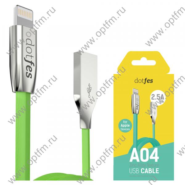 Кабель USB - Apple 8pin/lightning DOTFES A04 зеленый (1м)
