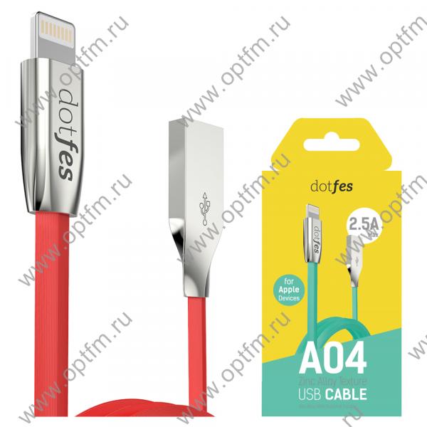 Кабель USB - Apple 8pin/lightning DOTFES A04 красный (1м)