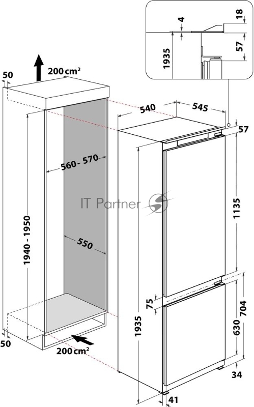 Встраиваемый холодильник Hotpoint-Ariston B 20 A1 DV E/HA 1