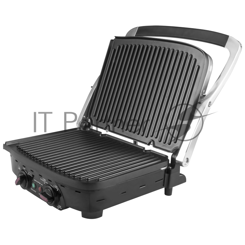 Электрогриль SUPRA GS-7510, 2000 Вт, гриль-пресс, режим барбекю (180 градусов), съемные панели, индикация включения и нагрева, размер панелей 29х23 см, контейнер для сбора жира, черный