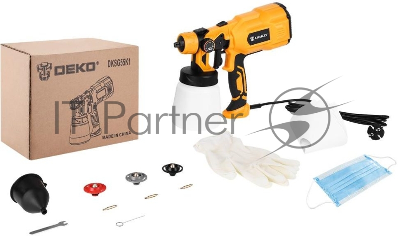 Краскопульт Deko DKSG55K1 HVLP 550Вт бак:800мл 100-200мл/мин