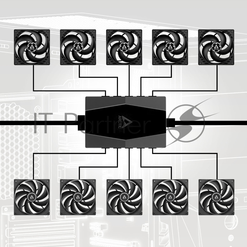 Хаб для 10 вентиляторов корпуса ПК Arctic Case Fan Hub 10 PWM Fan (ACFAN00175A) (702522)