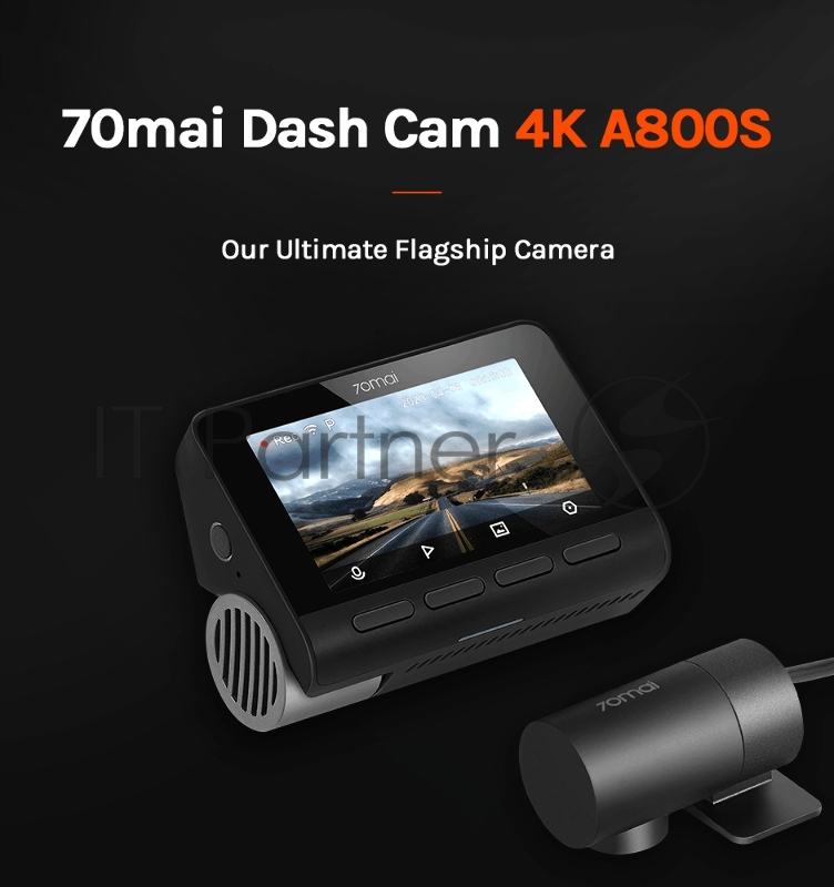 Видеорегистратор 70Mai Dash Cam A800S-1 черный 8Mpix 2160x3840 2160p 140гр. GPS Hisilicon Hi3559V200