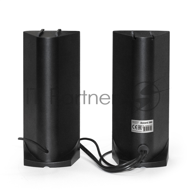 Саундбар-Акустическая система 2.0 ExeGate EX289681RUS Accord 280 (питание USB, Bluetooth, 2х3Вт (6Вт RMS), 60-20000Гц, цвет черный, RGB подсветка, с возможностью трансформации в саундбар)