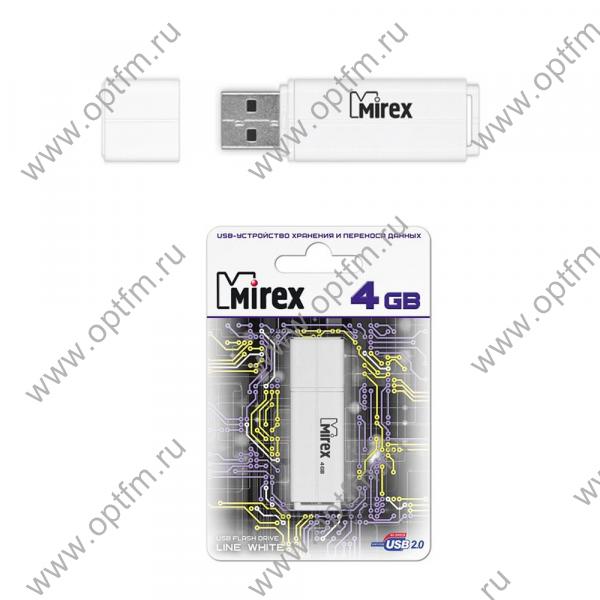 4GB USB 2.0 Flash Drive Mirex LINE белый (FMULWH04)