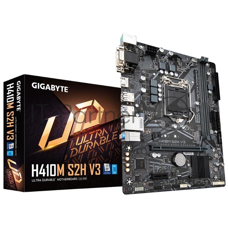 Материнская плата Gigabyte H410M S2H V3 (rev. 1.1/1.3) Soc-1200, Intel H510, 2xDDR4, HDA 8ch(7.1), GbLAN+VGA+DVI+HDMI, mATX