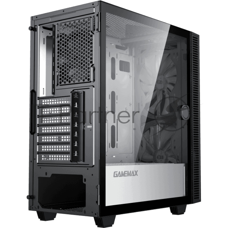 GameMax Корпус Aero А367 (ATX,Черн.,USB3.0, Зак.стекло,2*200мм RGB вент+конт.+пульт, сет.фильтр, без БП)