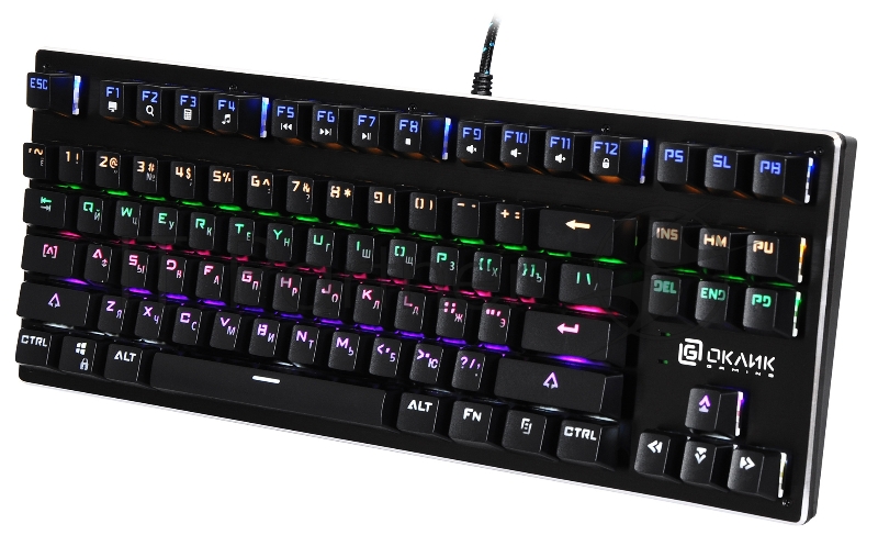 Клавиатура Оклик 967G Dark Force механическая черный USB Multimedia for gamer LED