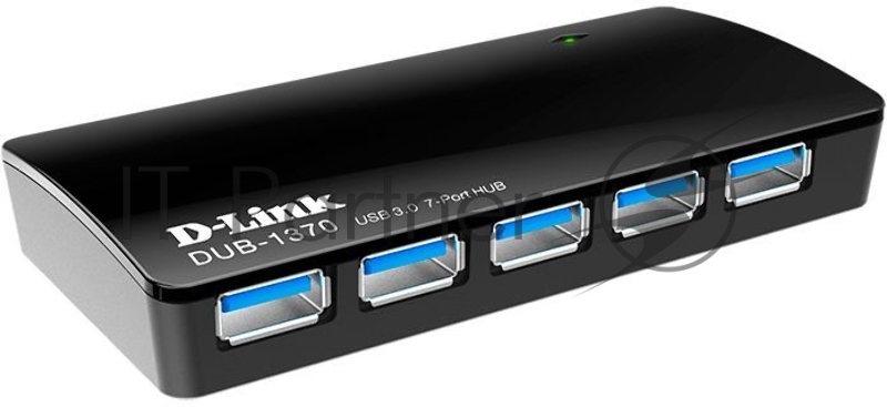 Концентратор с 7 портами USB 3.0 D-Link DUB-1370/B1A (1 порт с поддержкой режима быстрой зарядки)