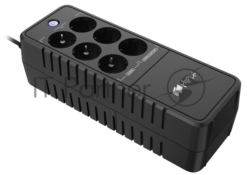 ИБП HIPER APX-600, 600ВА(360Вт), 6 розетки Schuko, USB-порт, чёрный