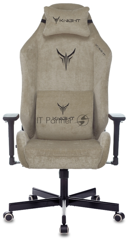 Кресло игровое Knight N1 Fabric бежевый Light-21 с подголов. крестовина металл