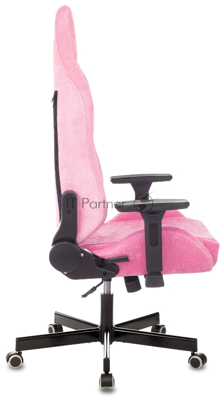 Кресло игровое Knight N1 Fabric розовый Velvet 36 с подголов. крестовина металл